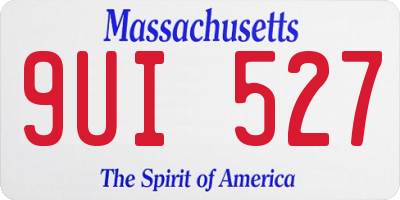 MA license plate 9UI527
