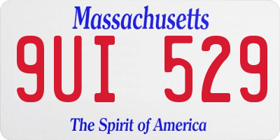 MA license plate 9UI529