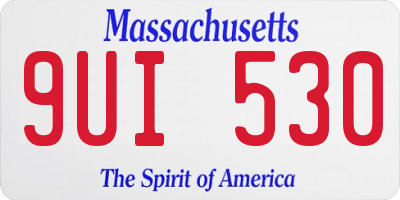 MA license plate 9UI530