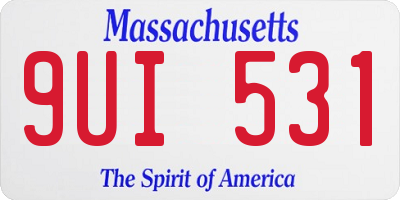 MA license plate 9UI531