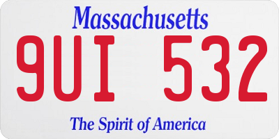 MA license plate 9UI532