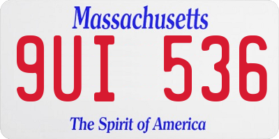 MA license plate 9UI536