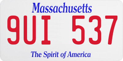 MA license plate 9UI537