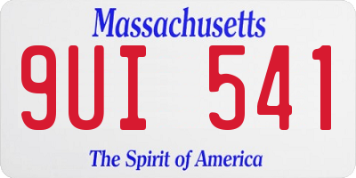 MA license plate 9UI541