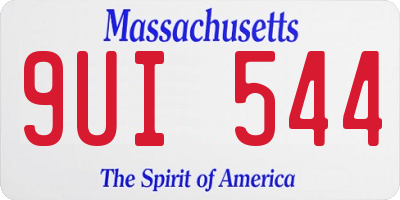 MA license plate 9UI544