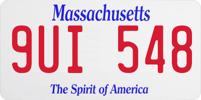 MA license plate 9UI548