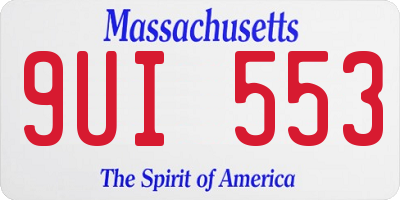 MA license plate 9UI553