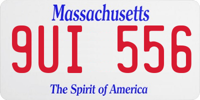 MA license plate 9UI556