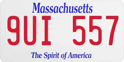 MA license plate 9UI557