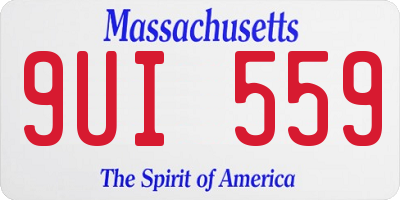 MA license plate 9UI559