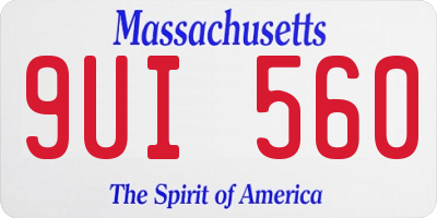MA license plate 9UI560