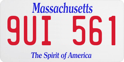 MA license plate 9UI561