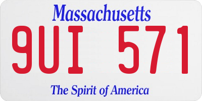 MA license plate 9UI571
