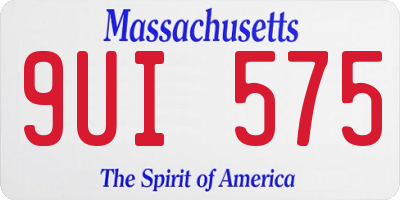 MA license plate 9UI575