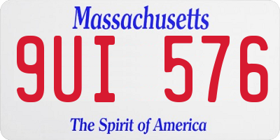 MA license plate 9UI576