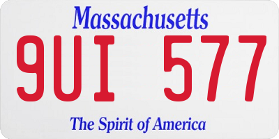 MA license plate 9UI577