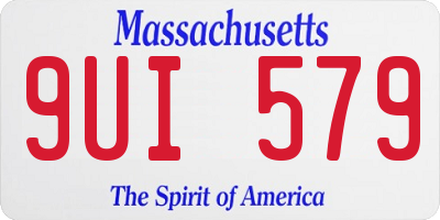 MA license plate 9UI579