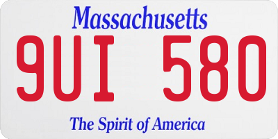MA license plate 9UI580