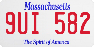 MA license plate 9UI582