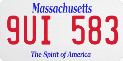 MA license plate 9UI583
