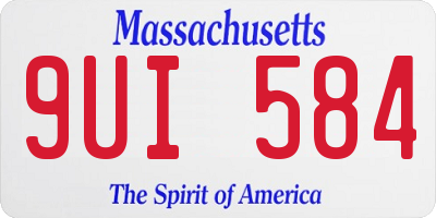 MA license plate 9UI584