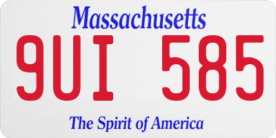 MA license plate 9UI585