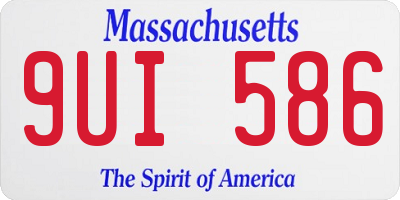 MA license plate 9UI586