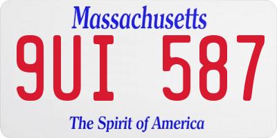 MA license plate 9UI587