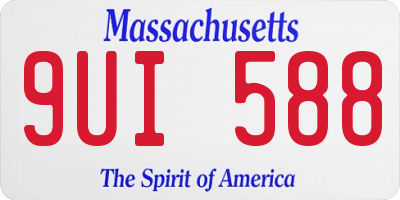 MA license plate 9UI588