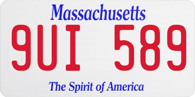 MA license plate 9UI589