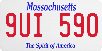 MA license plate 9UI590