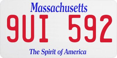 MA license plate 9UI592