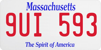 MA license plate 9UI593