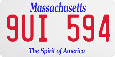 MA license plate 9UI594