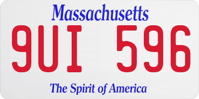 MA license plate 9UI596