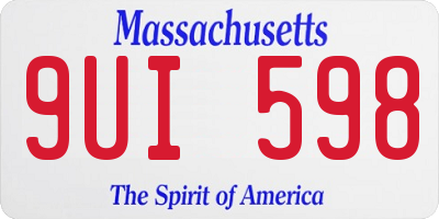 MA license plate 9UI598