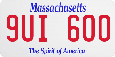 MA license plate 9UI600