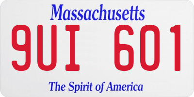 MA license plate 9UI601