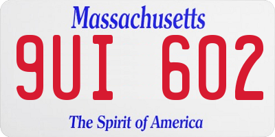 MA license plate 9UI602