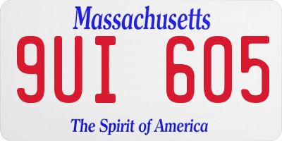 MA license plate 9UI605