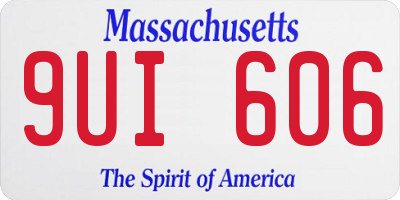 MA license plate 9UI606