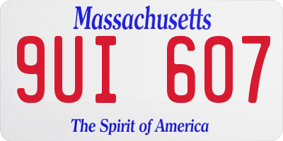 MA license plate 9UI607