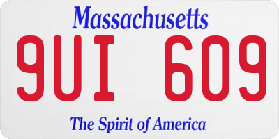 MA license plate 9UI609