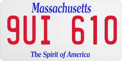 MA license plate 9UI610