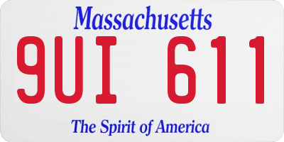 MA license plate 9UI611
