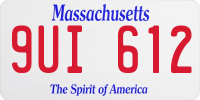 MA license plate 9UI612