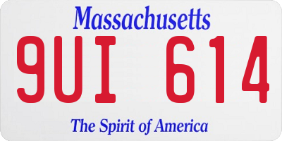 MA license plate 9UI614