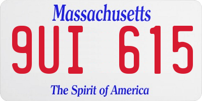 MA license plate 9UI615