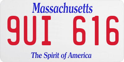 MA license plate 9UI616