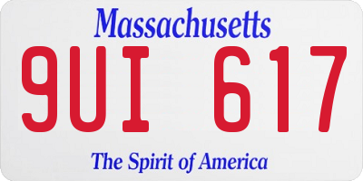 MA license plate 9UI617